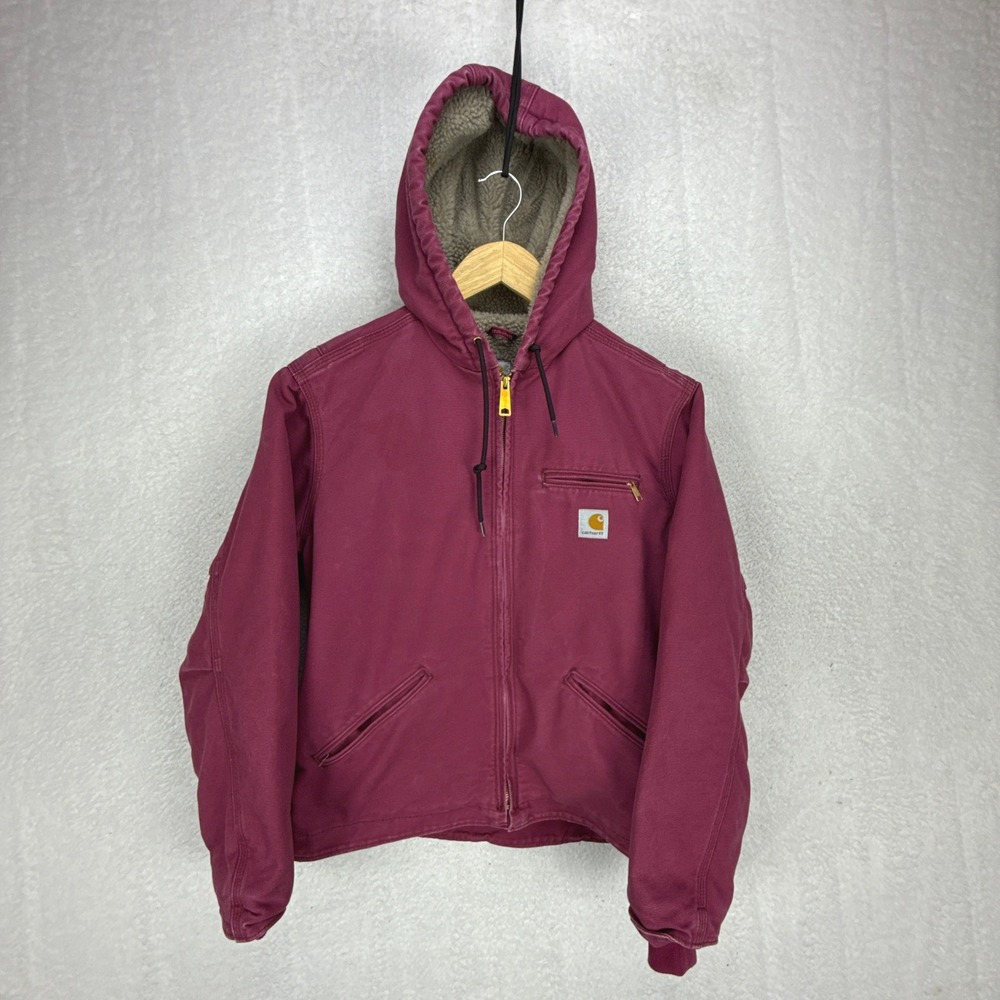Carhartt Sierra Jacket Sherpa Lined Womens Medium WJ141 648 Merlot Purple